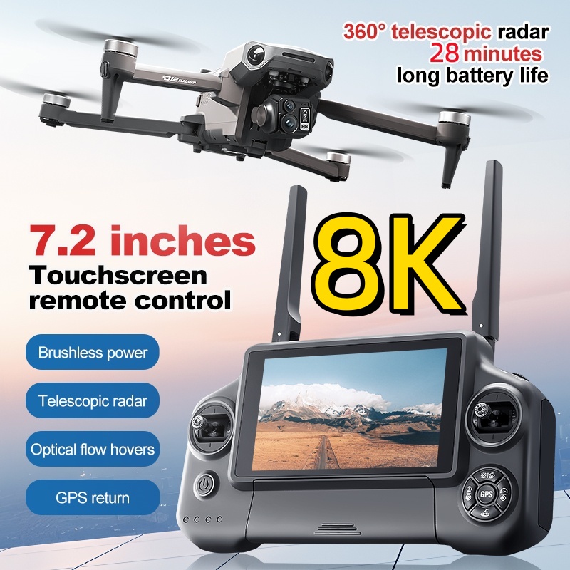 Drone Camera With Gimbal - Drone RC Quadcopter 8K 3 Axis