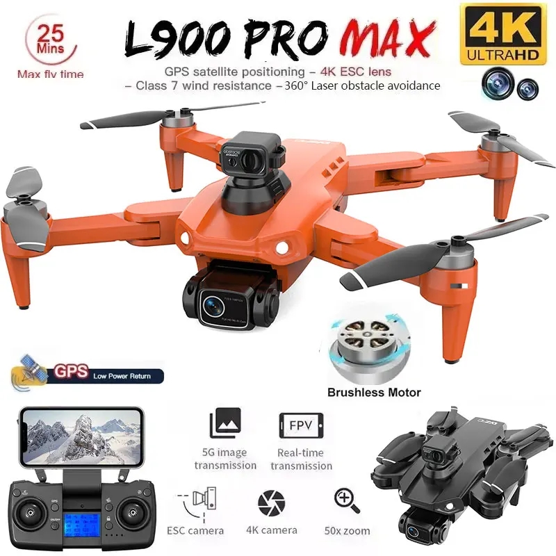 Drone Camera Professional - L900 Pro MAX Drone GPS, mainan