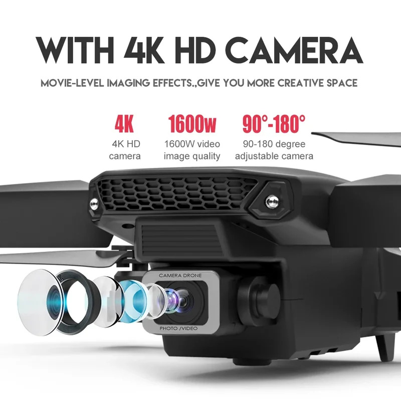 E88 Pro Drone Lipat Cerdas Men - Drone Camera Lens ulasan dan harga