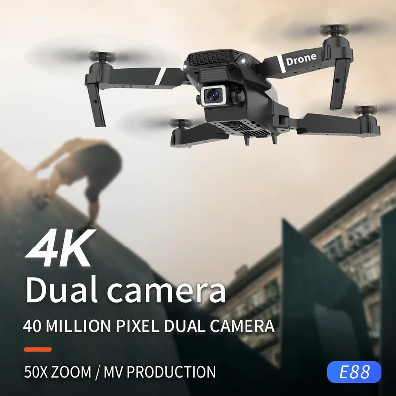 E88 Pro Drone Lipat Cerdas Men - Drone Camera Lens ulasan dan harga