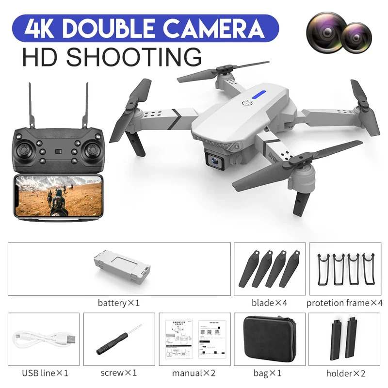 E88 Pro Drone Lipat Cerdas Men - Drone Camera Lens ulasan dan harga