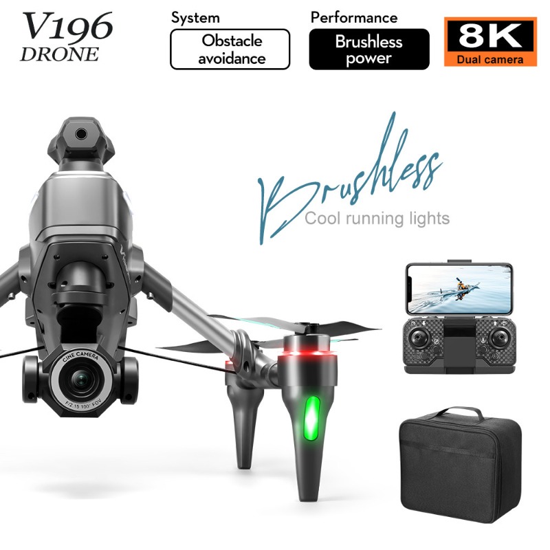 2025 V196 Drone Penghindar Rin - Drone Camera 4K ulasan dan harga